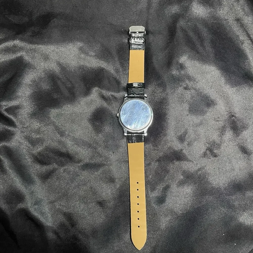 SVIDU Quartz Men's Watch 38mm Black Dial Roman Numerals Leather Strap